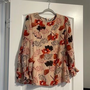 Ava & Viv coral, floral blouse